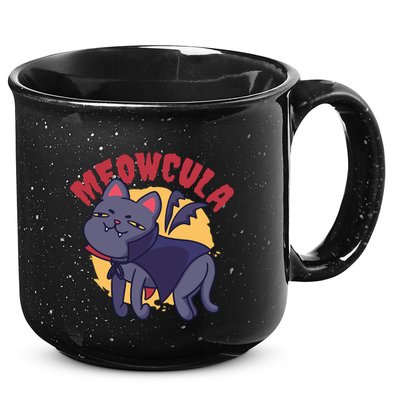 Meow Dracula Cat Cartoon 15oz Campfire Ceramic Mug