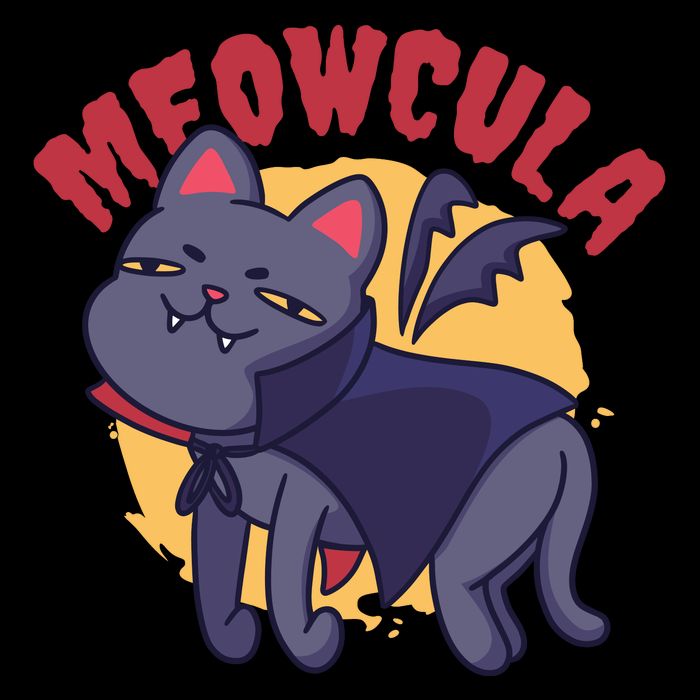 Meow Dracula Cat Cartoon Drawstring Bag