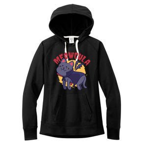 Meow Dracula Cat Cartoon Women's Fleece Hoodie