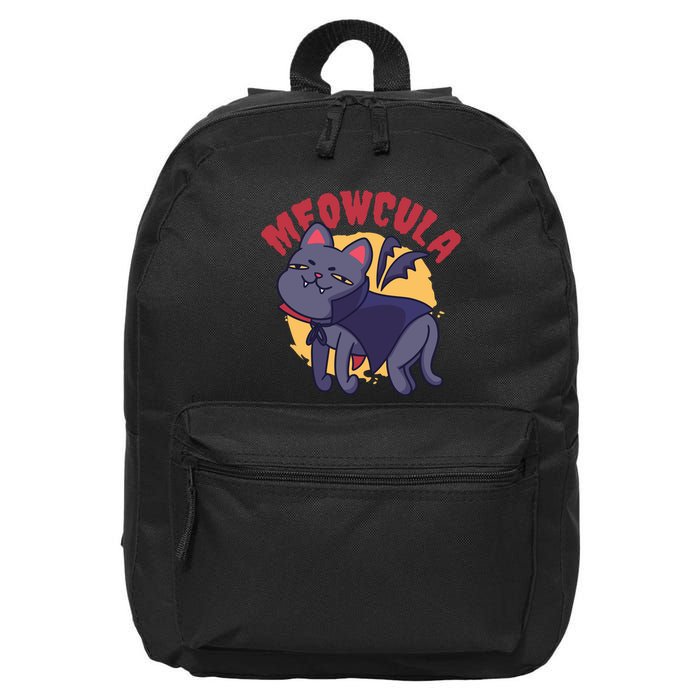 Meow Dracula Cat Cartoon 16 in Basic Backpack