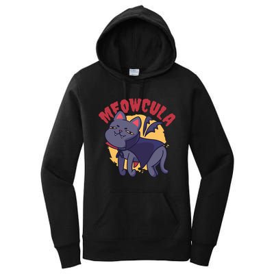 Meow Dracula Cat Cartoon Women's Pullover Hoodie