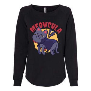 Meow Dracula Cat Cartoon Womens California Wash Sweatshirt