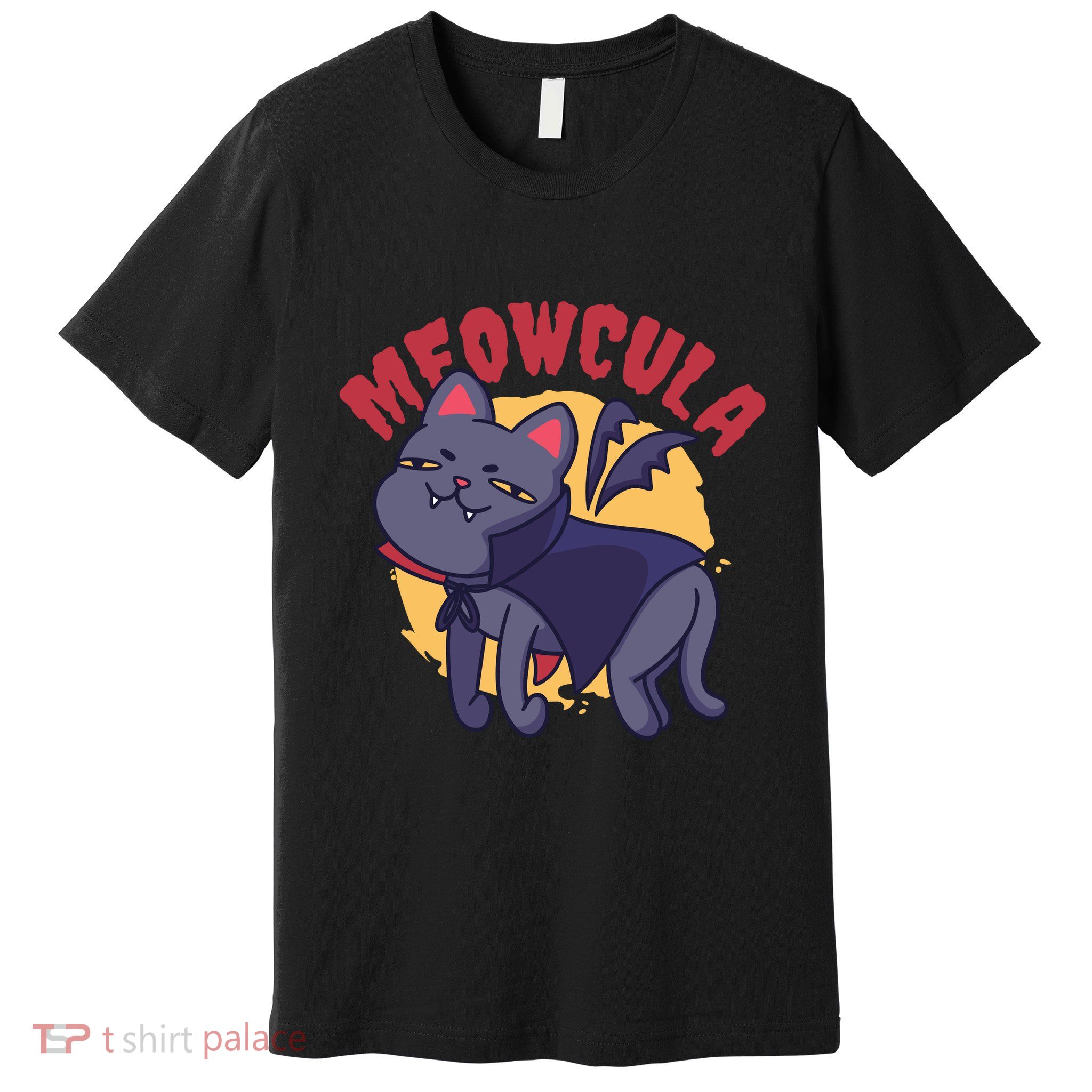 Meow Dracula Cat Cartoon Premium T-Shirt