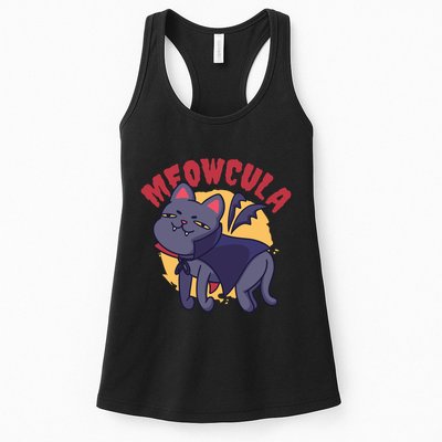Meow Dracula Cat Cartoon Womens Tank Top