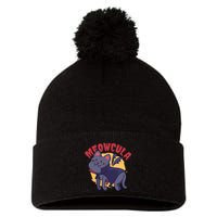 Meow Dracula Cat Cartoon Pom Pom 12in Knit Beanie