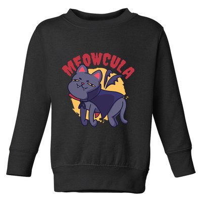 Meow Dracula Cat Cartoon Toddler Sweatshirt