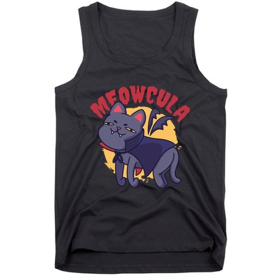 Meow Dracula Cat Cartoon Tank Top
