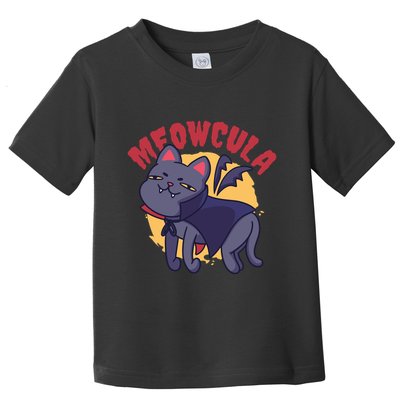 Meow Dracula Cat Cartoon Toddler T-Shirt