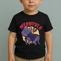 Meow Dracula Cat Cartoon Toddler T-Shirt