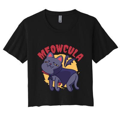 Meow Dracula Cat Cartoon Crop Top