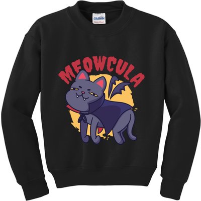 Meow Dracula Cat Cartoon Kids Sweatshirt