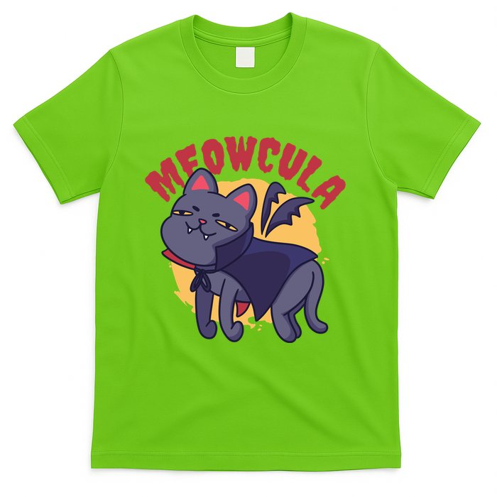 Meow Dracula Cat Cartoon T-Shirt
