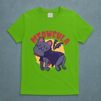Meow Dracula Cat Cartoon T-Shirt