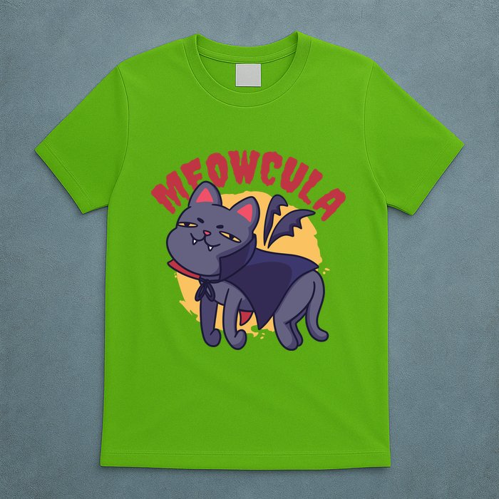 Meow Dracula Cat Cartoon T-Shirt
