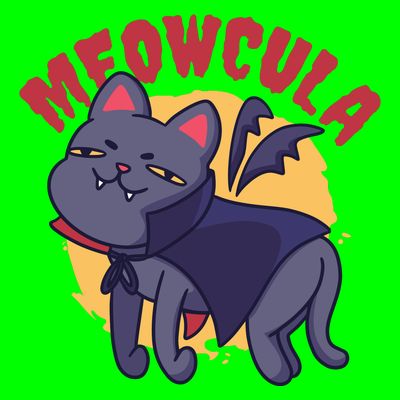 Meow Dracula Cat Cartoon T-Shirt