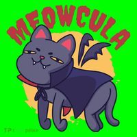 Meow Dracula Cat Cartoon Magnet