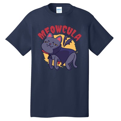 Meow Dracula Cat Cartoon Tall T-Shirt