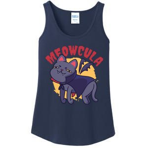 Meow Dracula Cat Cartoon Ladies Essential Tank