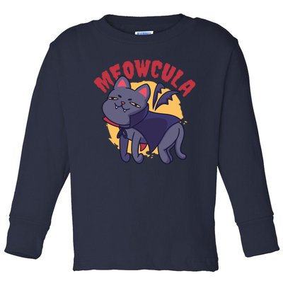 Meow Dracula Cat Cartoon Toddler Long Sleeve Shirt