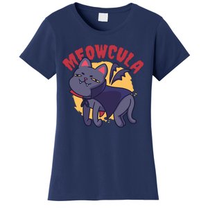 Meow Dracula Cat Cartoon Women's T-Shirt