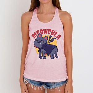 Meow Dracula Cat Cartoon Women's Knotted Racerback Tank