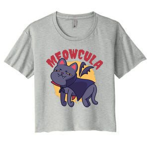 Meow Dracula Cat Cartoon Women's Crop Top Tee