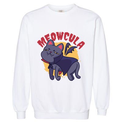 Meow Dracula Cat Cartoon Garment-Dyed Sweatshirt
