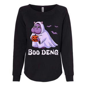 Moo Deng Cute Baby Pygmy Hippo Bouncy Pig In Thai Halloween Womens California Wash Sweatshirt