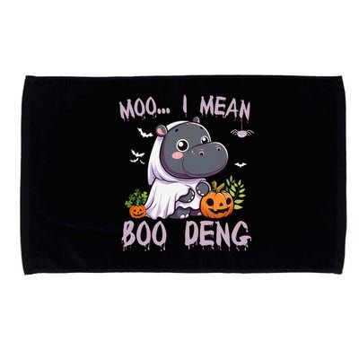 Moo Deng Cute Baby Pygmy Hippo Bouncy Pig In Thai Halloween Microfiber Hand Towel