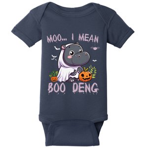 Moo Deng Cute Baby Pygmy Hippo Bouncy Pig In Thai Halloween Baby Bodysuit