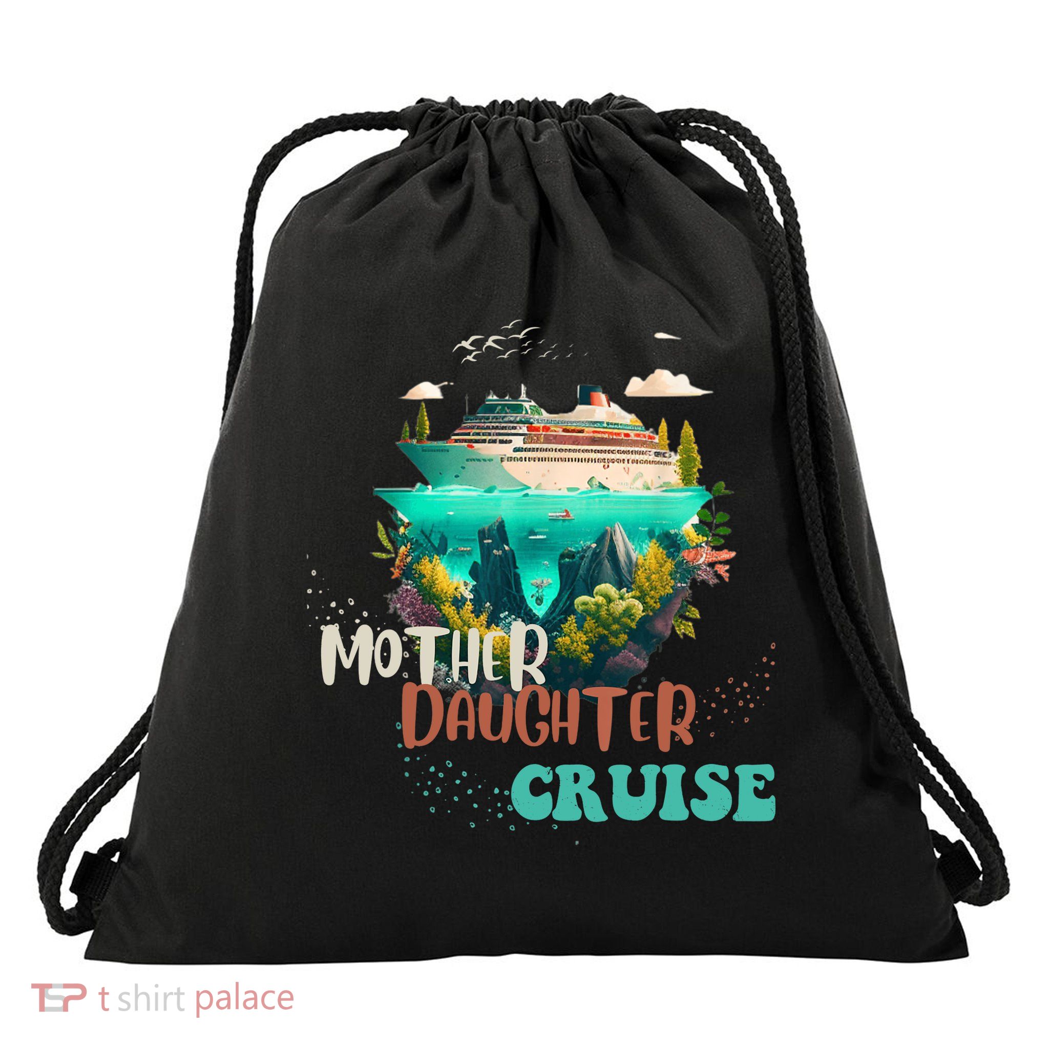 mother daughter cruise for mother and daughter trip Drawstring Bag