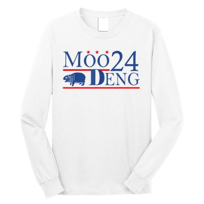 Moo Deng Cute Hippo Moo Deng Zoo For Animal Lovers Long Sleeve Shirt