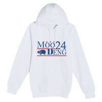 Moo Deng Cute Hippo Moo Deng Zoo For Animal Lovers Premium Pullover Hoodie