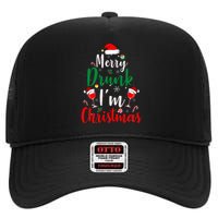 Merry Drunk Christmas Hilarious Santa Joke for Beer Enthusiasts High Crown Mesh Back Trucker Hat