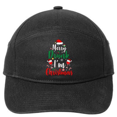 Merry Drunk Christmas Hilarious Santa Joke for Beer Enthusiasts 7-Panel Snapback Hat