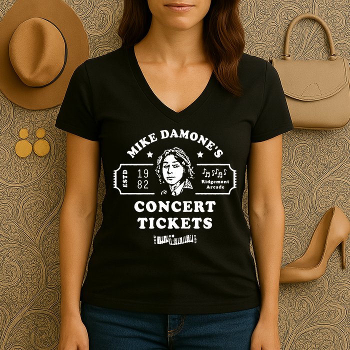 Mike Damone Concer Tickets 1982 Estd Women's V-Neck T-Shirt