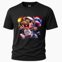 Moo Deng Cute Baby Hippo Thailand Running Marathon Cooling Performance Crew T-Shirt