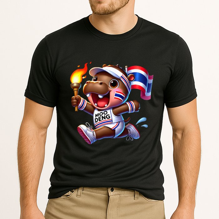 Moo Deng Cute Baby Hippo Thailand Running Marathon Cooling Performance Crew T-Shirt
