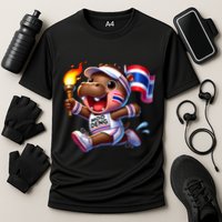 Moo Deng Cute Baby Hippo Thailand Running Marathon Cooling Performance Crew T-Shirt