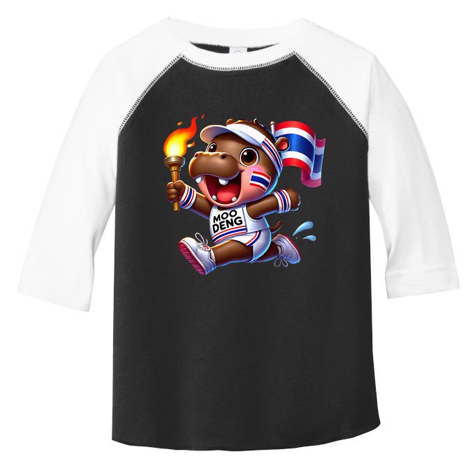 Moo Deng Cute Baby Hippo Thailand Running Marathon Toddler Fine Jersey T-Shirt