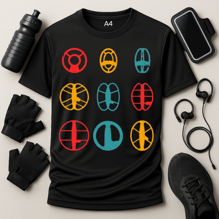 Metal Detecting Coils Cool Metal Detectorist Cooling Performance Crew T-Shirt