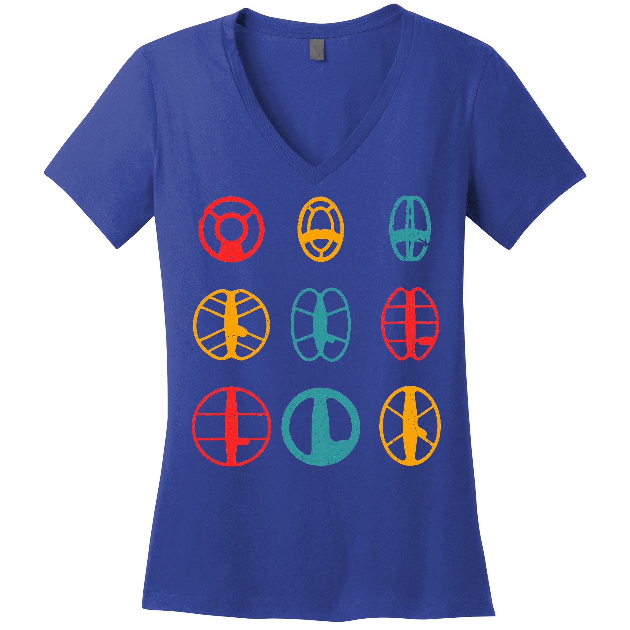 Metal Detecting Coils Cool Metal Detectorist Women's V-Neck T-Shirt