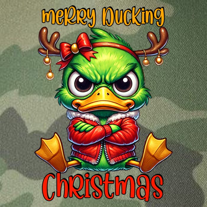 Merry Ducking Christmas Funny Sarcastic Grumpy Duck Legacy Tie Dye Trucker Hat