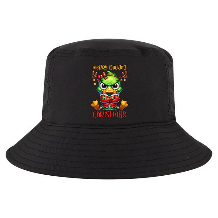 Merry Ducking Christmas Funny Sarcastic Grumpy Duck Cool Comfort Performance Bucket Hat