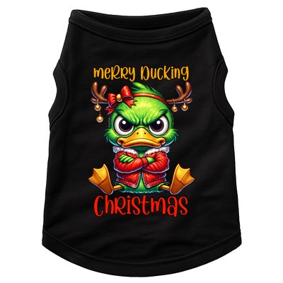 Merry Ducking Christmas Funny Sarcastic Grumpy Duck Doggie Tank