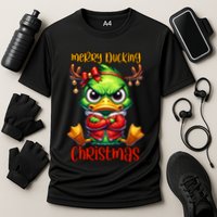 Merry Ducking Christmas Funny Sarcastic Grumpy Duck Performance Shirt
