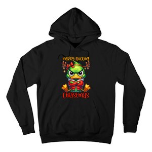 Merry Ducking Christmas Funny Sarcastic Grumpy Duck Hoodie