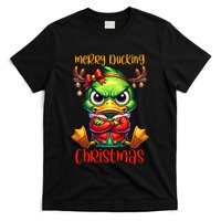 Merry Ducking Christmas Funny Sarcastic Grumpy Duck T-Shirt