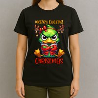Merry Ducking Christmas Funny Sarcastic Grumpy Duck T-Shirt