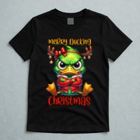 Merry Ducking Christmas Funny Sarcastic Grumpy Duck T-Shirt